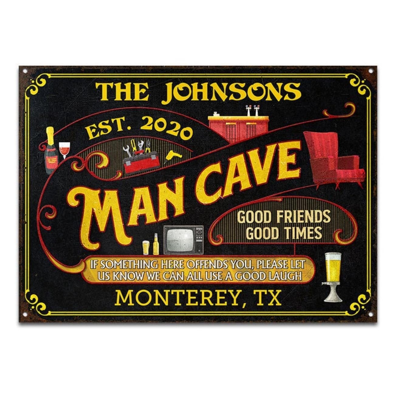 

Vintage Metal Sign All Need Good Laugh Man Cave Pub Garage Wall Decor Art синий