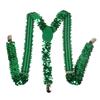 Unisex Sequin Y Back Suspenders 3 Clips Adjustable Elastic Braces