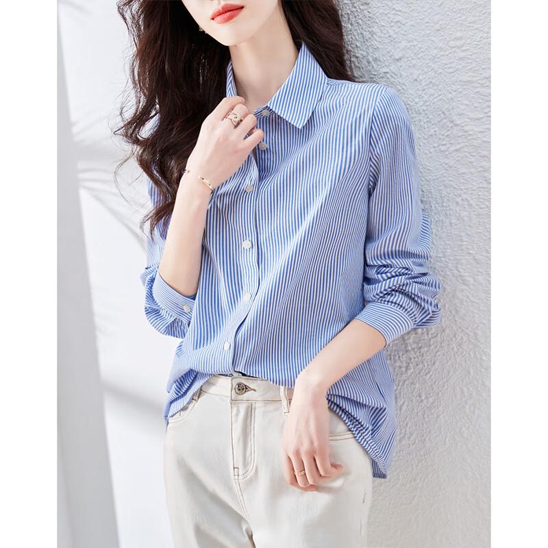 Demana Women s Striped Breathable Long-Sleeve Shirt XL