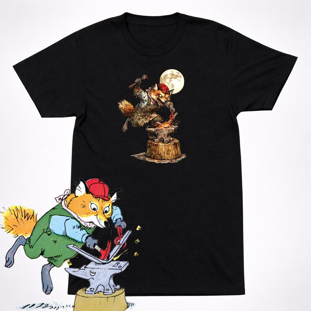 Horror Mr Fix It Fox Shirt Richard Scarry Blacksmith Creepy Kids Book Tee