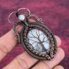 Tree Of Life Rainbow Moonstone Pendant Copper Wire Wrapped Pendant Natural Gemstone Jewelry