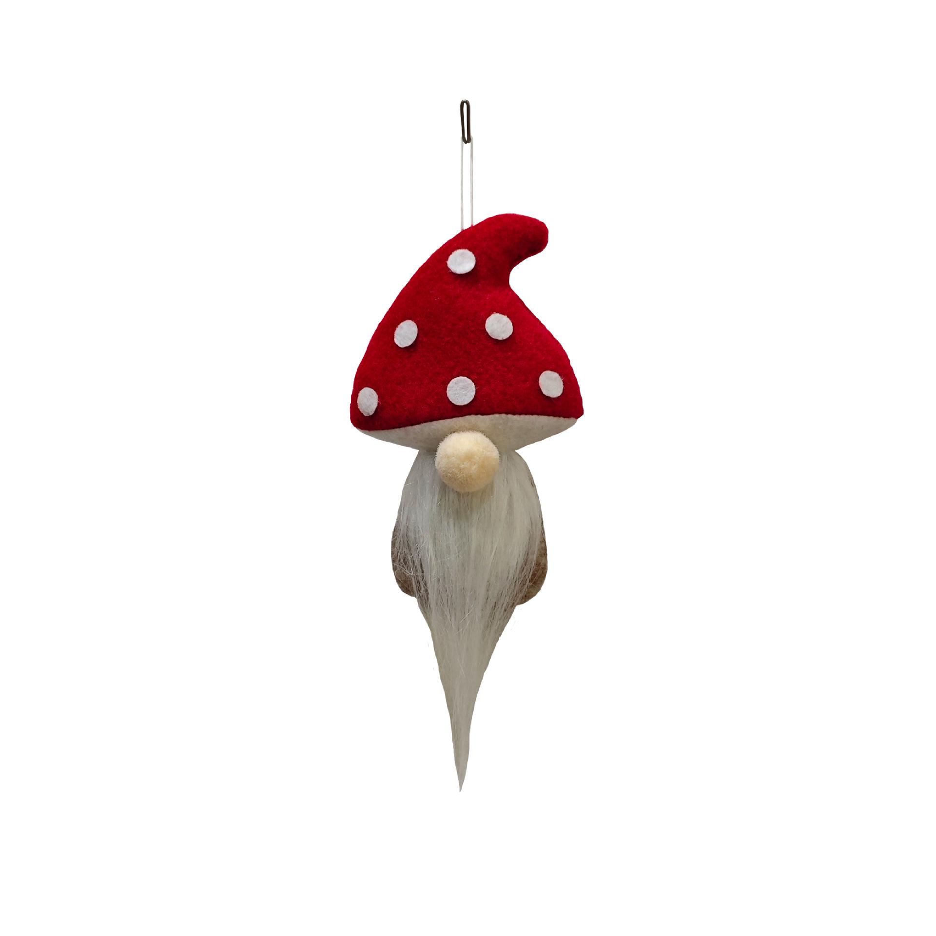 Рождественские гномы и грибы, безликие куклы-подвески для украшения елки 16x9 cm