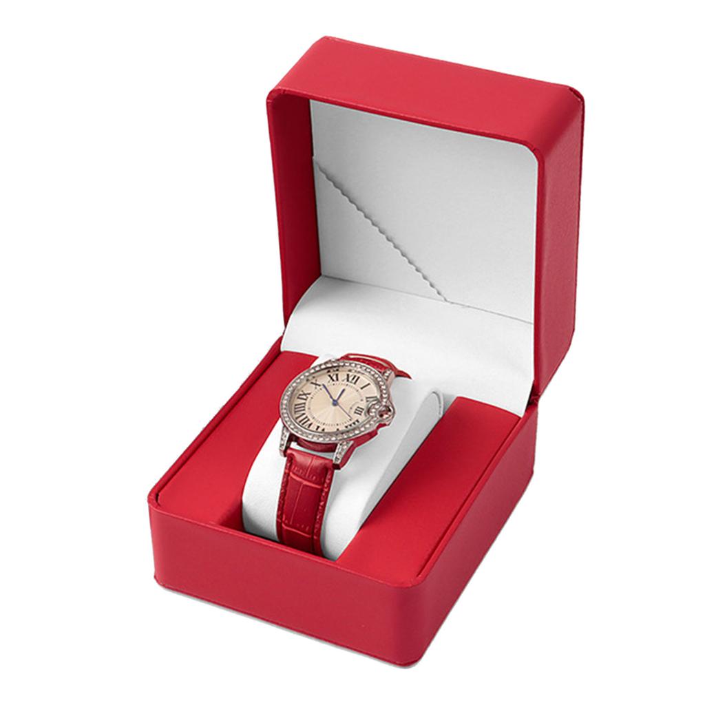 Duurzame Horloge Reisetui Draagbare PU Lederen Doos Sieraden Cadeau Organizer voor Mannen en Vrouwen Litchi Patroon Container