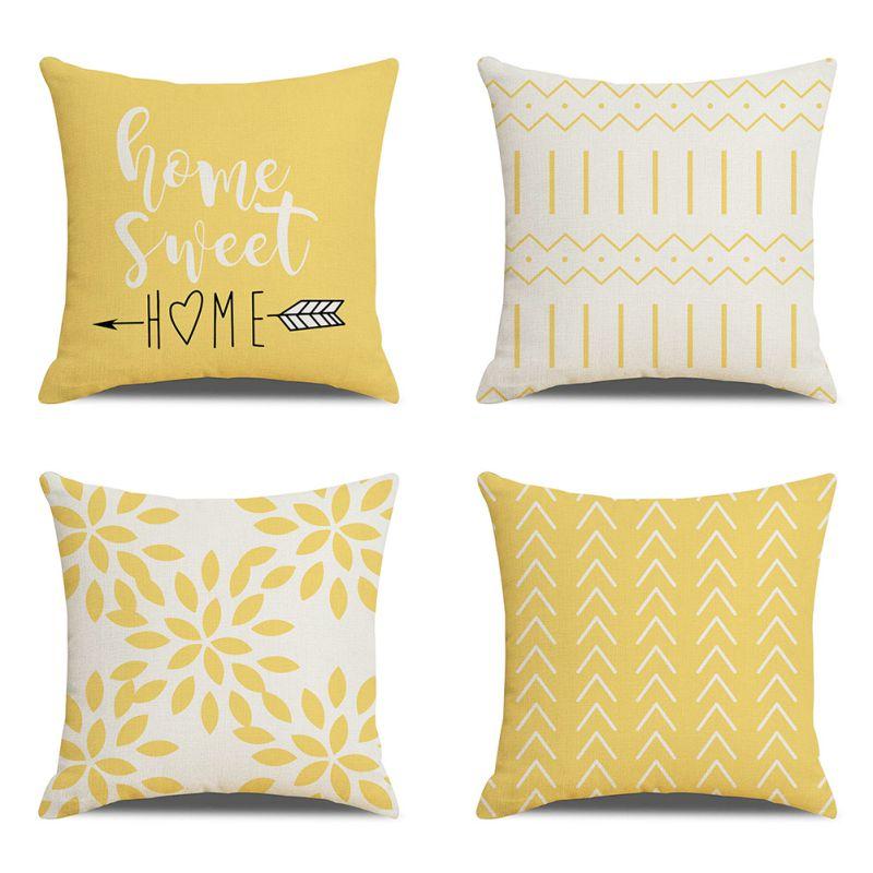 Throw Pillow Covers 18 X 18 Set Of 4, Geometry Outdoor Square Pillow Cushion Cases, Modern Decorative Pillow Covers For Couch Sofa Bedroom Car