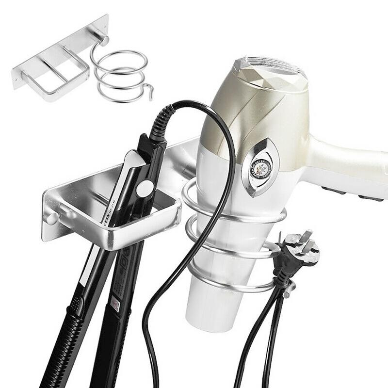 Space Aluminum Hair Dryer Hair Dryer Stand Hotel Hair Dryer Stand Toilet Store Boutique Hair Dryer Stand Free Punch Punch