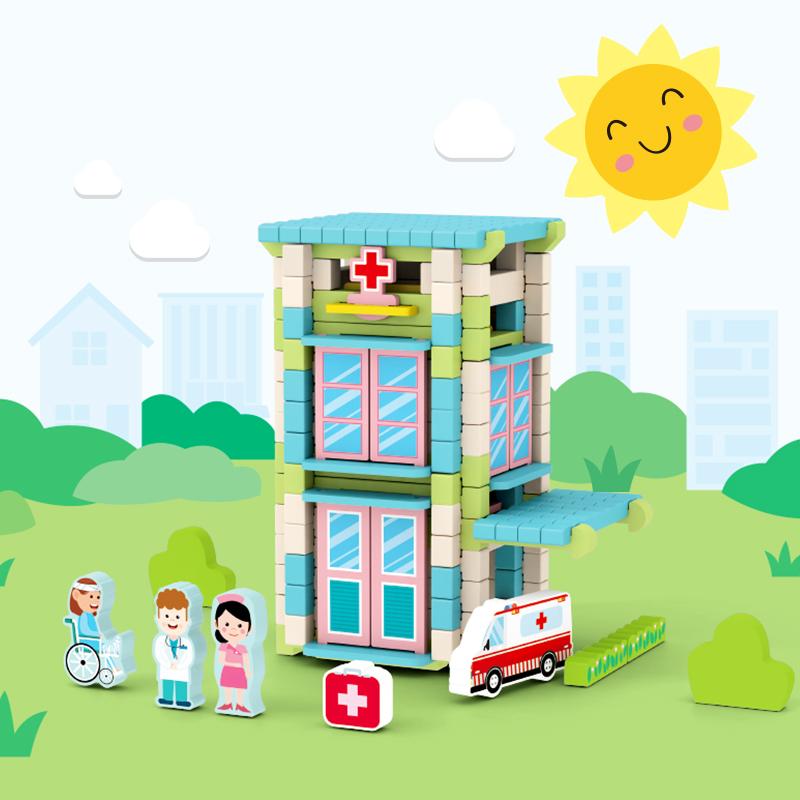 Big Particle Roof Blocks Compatible City House Slide Building Blocks Castle Brick Toys For Children Christmas Gift for Boy Girl