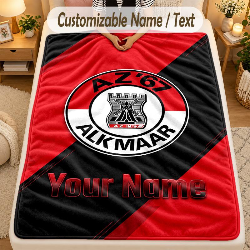 Flannel BlanketAZ Alkmaar Custom Name Text Personalized Soft Warm Throw Blanket Home Decor Gift