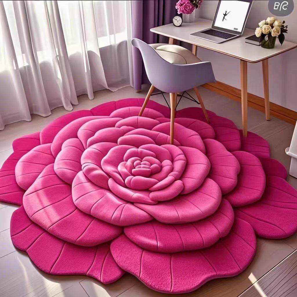 Irregular Flower Shaped Living Room Carpet Decorative Mat Bedroom Bedside Carpet Bathroom Foot Pad