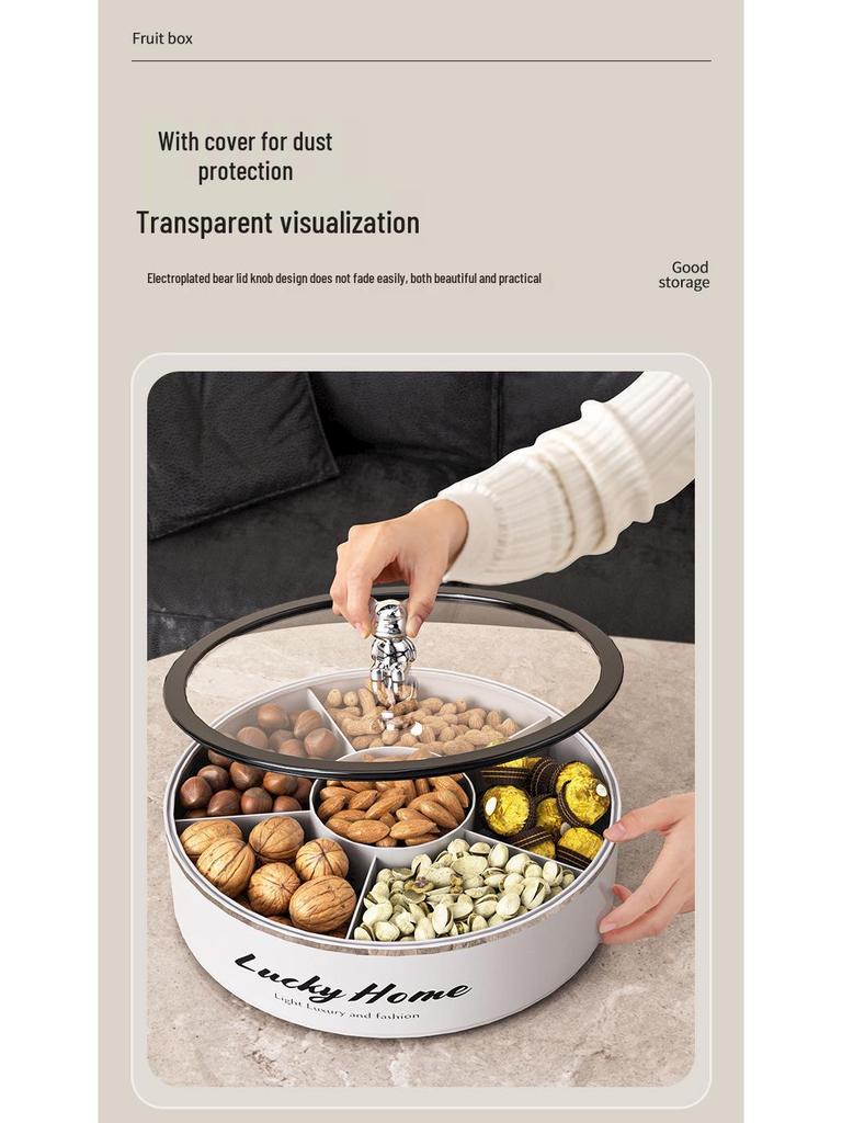 Elegantní miska na ořechy a sladkosti: Uzavíratelný talíř na ovoce a krabička na svačiny pro konferenční stolek