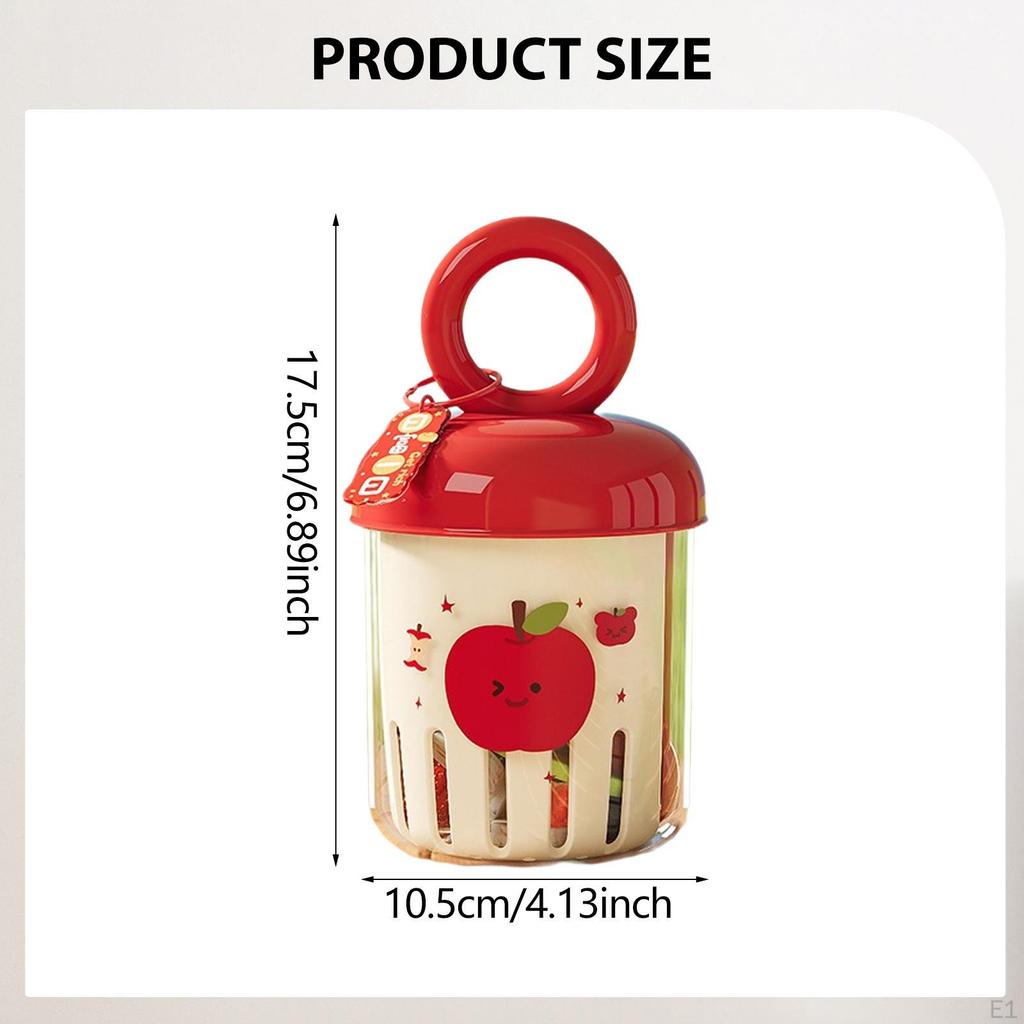 2 In 1 Draining and Preservation Basket Fruit Handle Leakproof Forks Salad Storage
