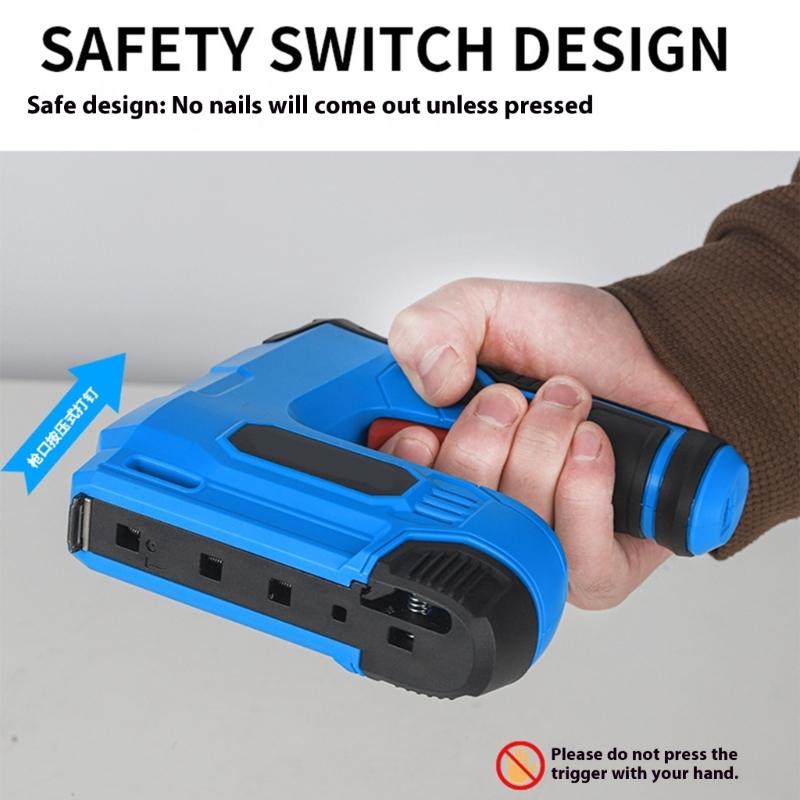 1500mAh Battery Electric Rechargeable Nailer Tool Fast Charging Portable Plastic Body Professional Woodworking Equipment