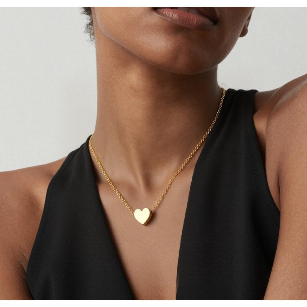 Fashion Collier Simple Heart Girls Pendant Necklace Small Love Shape Hearts Clavicle Choker Jewelry