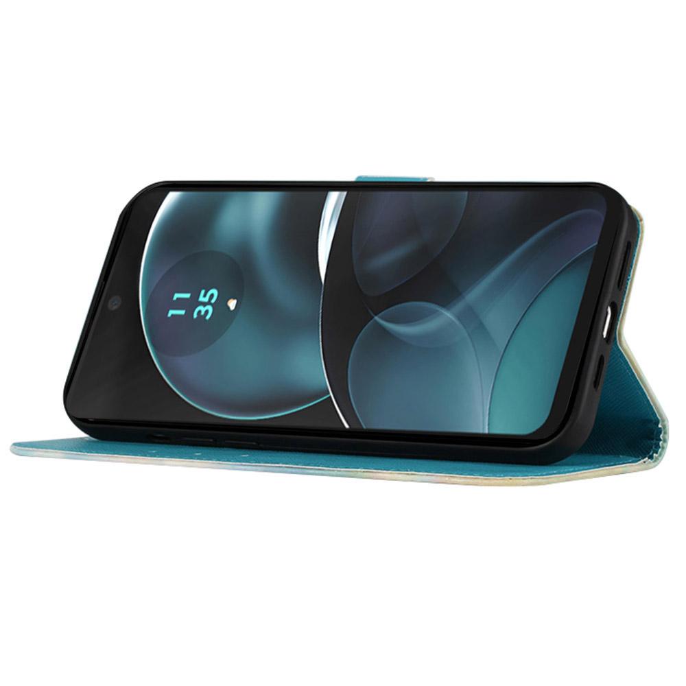 For Motorola Moto G Play 5G (2024)/Moto G 5G (2024) Leather Case 3D Pattern Printing Wallet Stand Mobile Cover with Strap