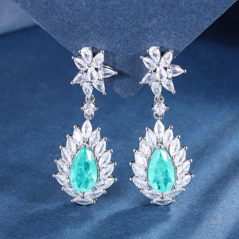 Jewelry Color Treasure Simulation Color Treasure Micro-Inlaid Retro Stud Earrings Pendant Main Stone 8 * 12