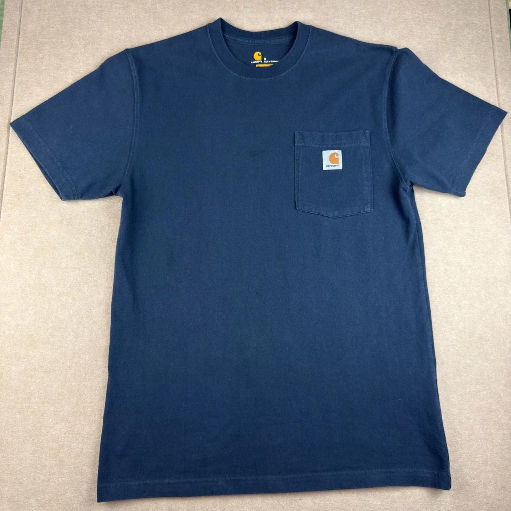 Carhartt Tričko Pánské S Námořnická Kapsa Pracovní Oblečení Logo Tričko K87 Originální Střih