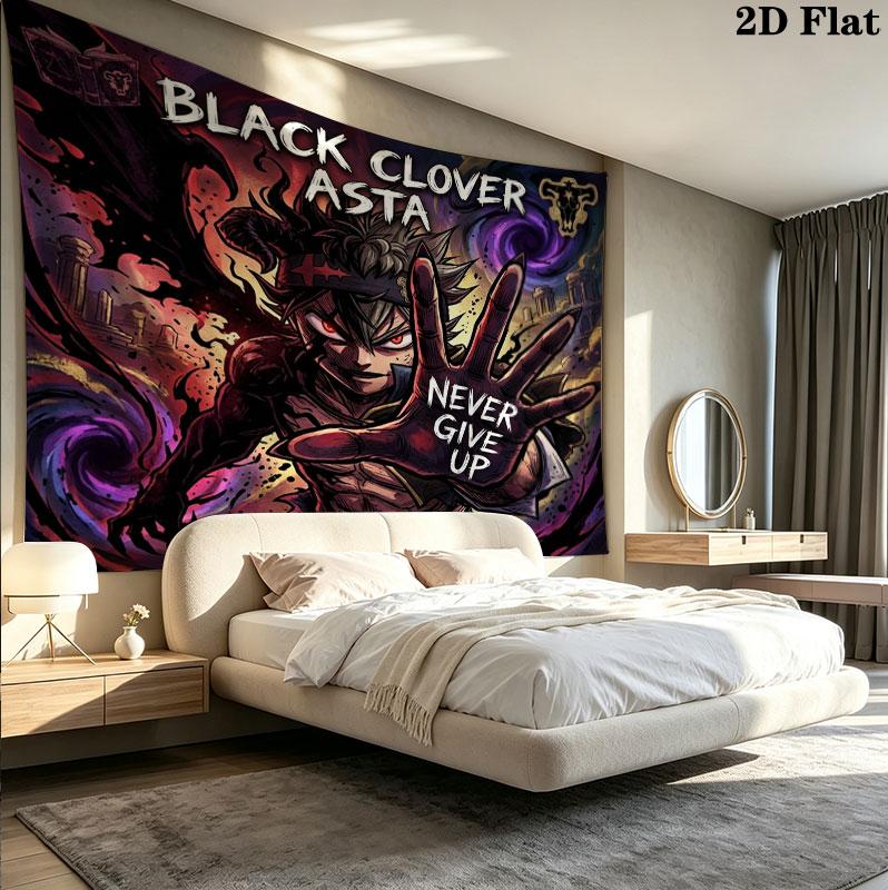 Black Clover Gobelin Ścienny Estetyczny Wiszący na Ścianę Tkanina Drukowana Koc Dekoracyjne Gobeliny Do Sypialni Salonu Wystrój Domu