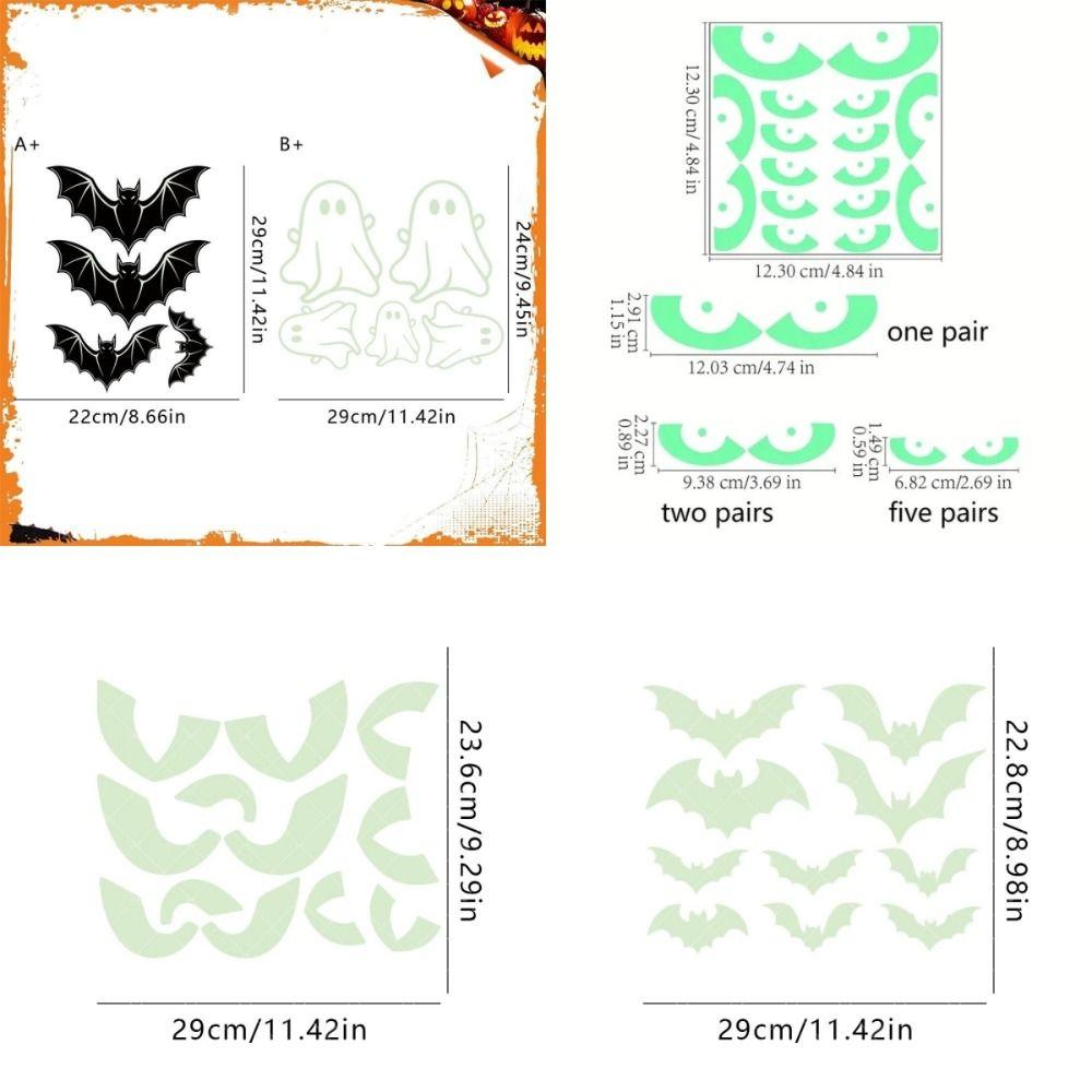 Luminous Window Clings Decor Happy Halloween Fluorescent Wall Decal  Party Decor