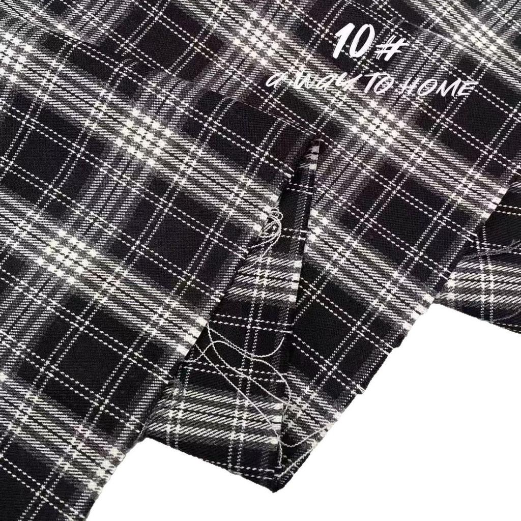 Spring/Summer Plaid Women's Skirt Pants & Shirt - Trendy Woven Fabric for Children's Wear