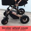 Pack of 2pcs Wheel Cover for Baby Strollers, Dustproof Case Easy To Install Pushchair Accessories Black Protectors