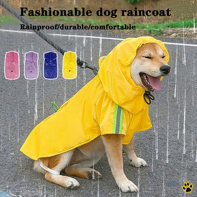 Yansıtıcı köpek yağmurluğu, evcil hayvan ponçosu, büyük köpekler için modaya uygun su geçirmez yağmurluk, dış mekan ceketi, nefes alabilen köpek kıyafetleri,