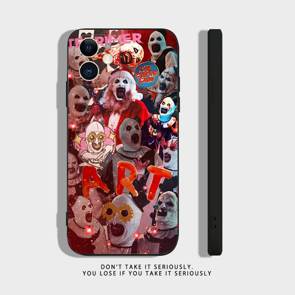 

Art the Clown horror T-Terrifier Phone Case For iPhone 17,16,15,14,13,12,11,XR,Pro,XS,Max,XR,Plus,Mini Silicone Black Shockproof iPhone13mini