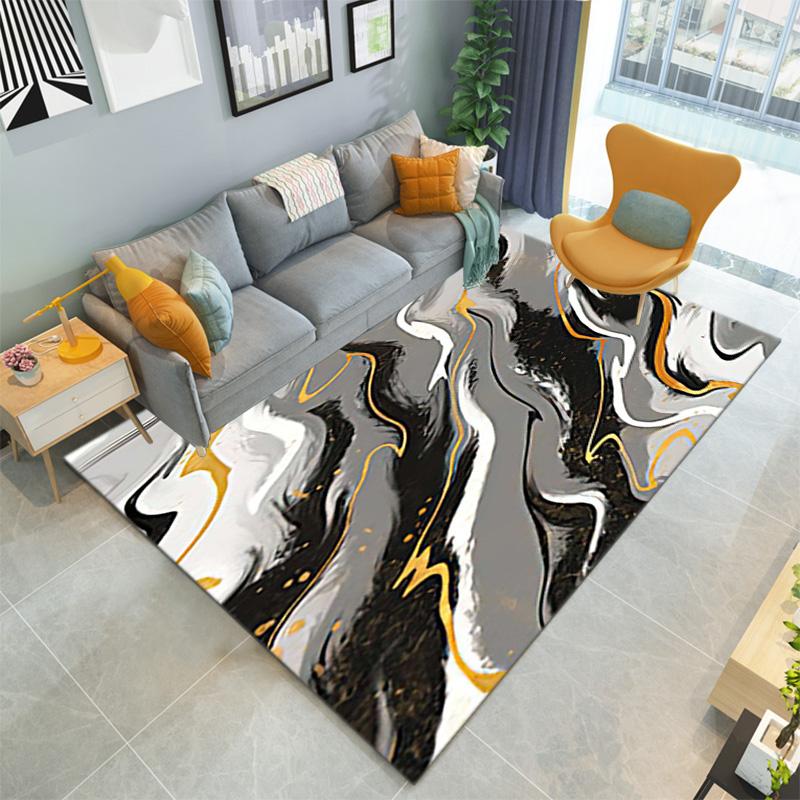 1PC Marble texture printed Carpet Rug for Living Room Bedroom Home Sofa Decoration,Non-slip Floor Mat Floor mat