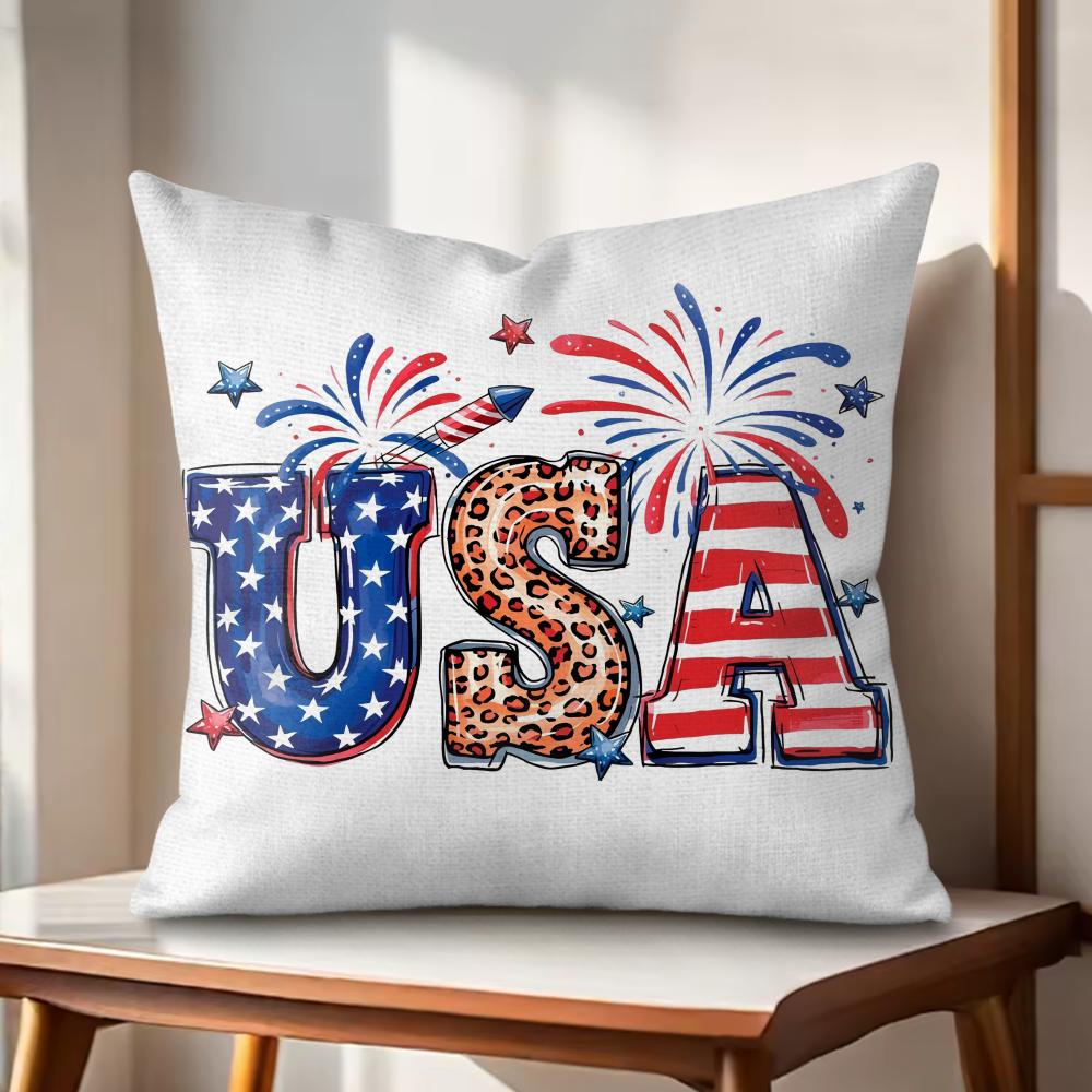

happy th Anniversary Cushion Cover Natural Linen Organic Fabric DoubleSided Printing Couch Pillow Covers Home Decor 30x30cm