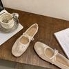 French Gentle Evening Breeze Shoes 2025 New Spring and Summer Mesh Breathable Round Head Mary Jane Ballet Shoes