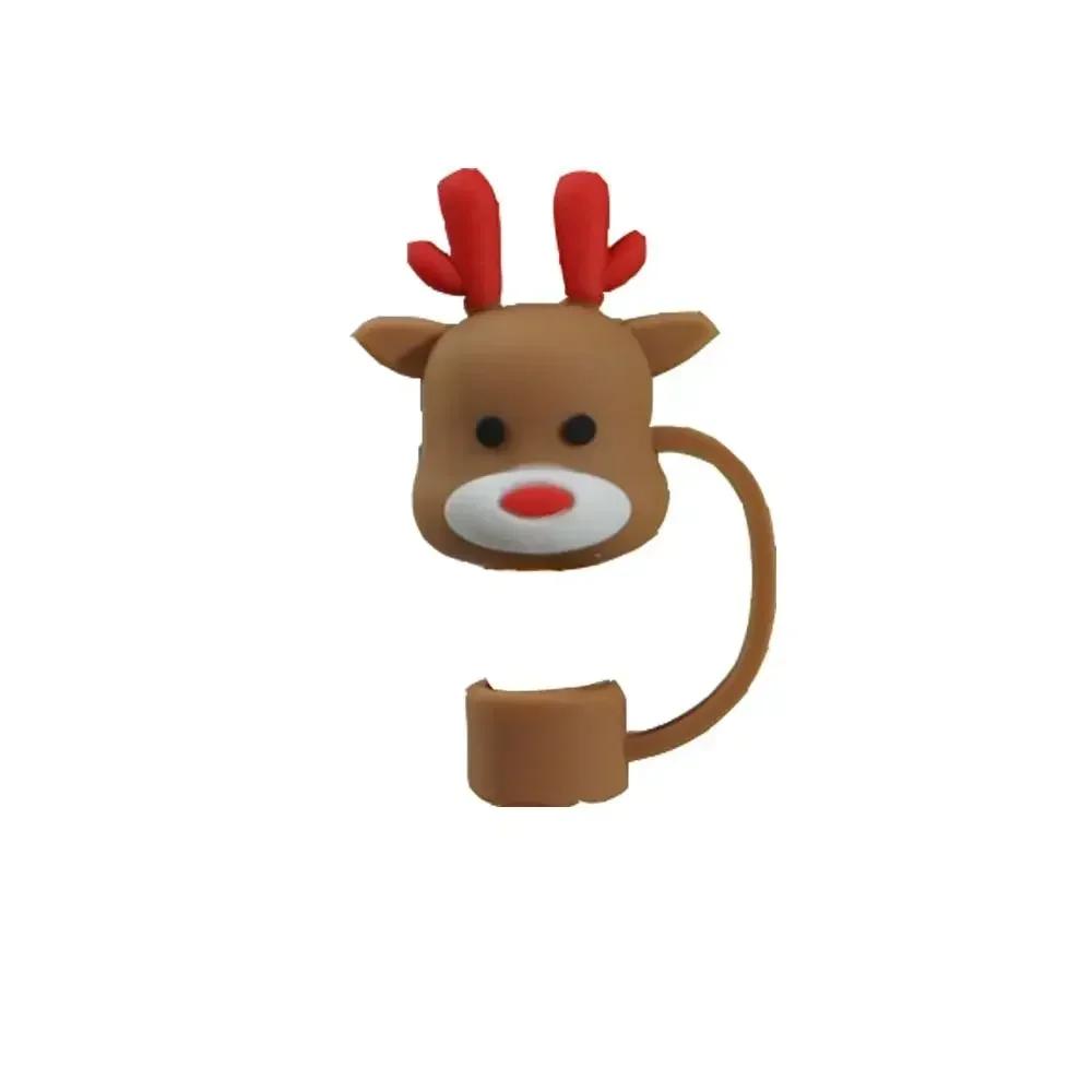 10mm Drinking Straw Cap Leak Stopper Christmas Gift Cute Silicone Straw Sleeve Party Decor Cup Accessories Spill Proof Stopper