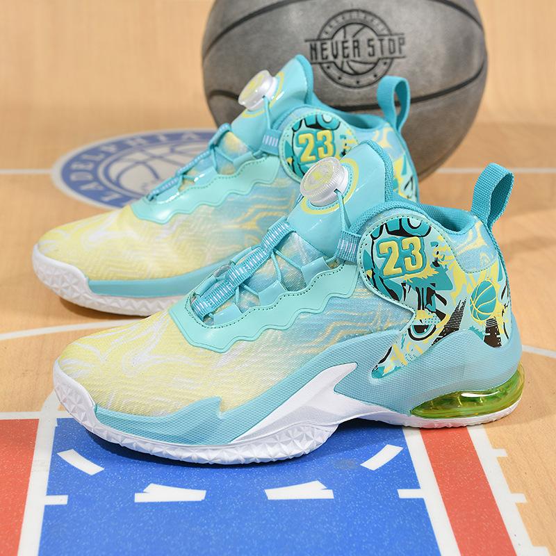 Rotary buckle mesh basketball shoes men's low-top combat boots students actual combat cement floor air cushion running shoes sports shoes