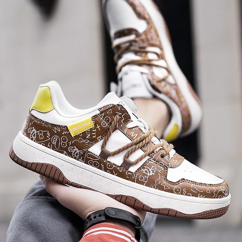 Tide Graffiti Sports Shoes Men's Sports Shoes Comfortable with Summer Fall Shoes 39-46