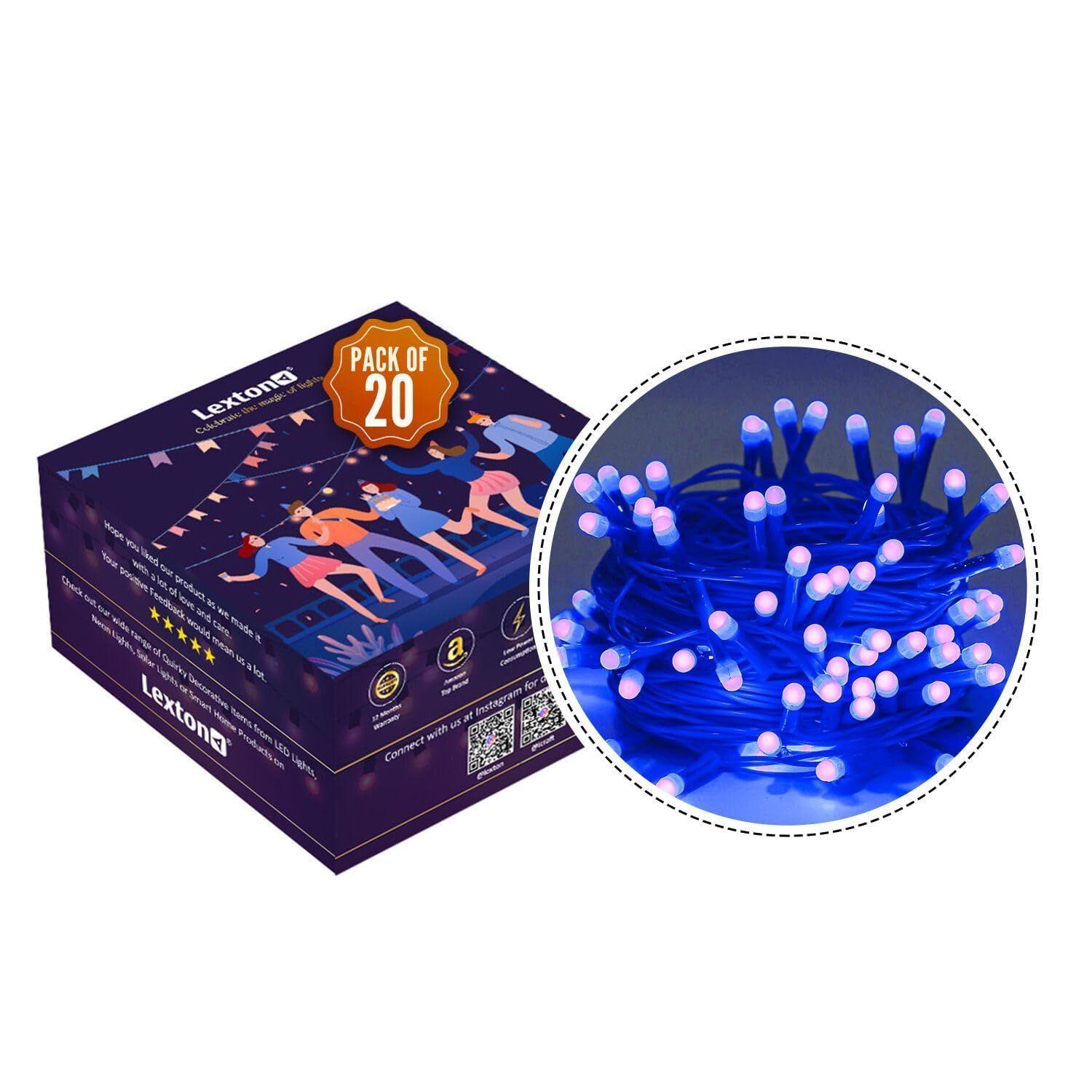 

40 LED Power Pixel Serial String/Fairy Light | Plug Sourced | Suitable for Home & Outdoor Decoration, Diwali, Christmas (Pack of 20, Blue)