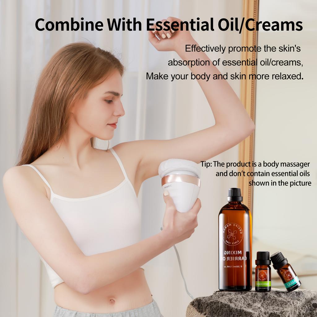 Masajeador Eléctrico Relajante para el Cuerpo con Control de Velocidad - Tejido Profundo, Alivio Muscular, Masajeador de Tejido Profundo|Diseño Moderno|Masajeador de Cuerpo Blanco Felpa