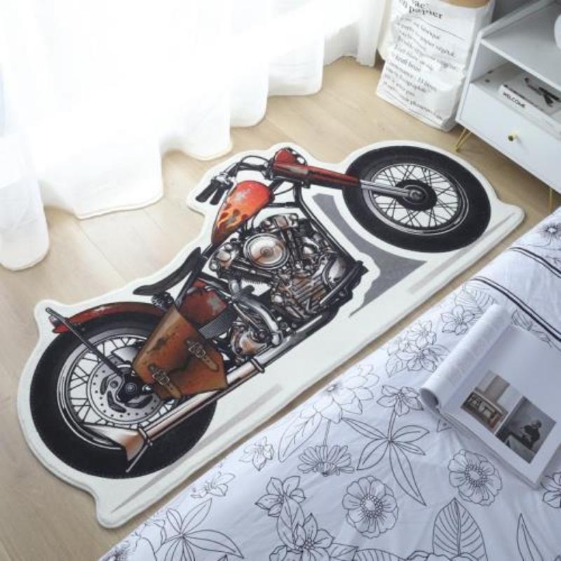Home bedroom carpet irregular motorbike shape carpet fashion personality lambswool bedroom non-slip carpet