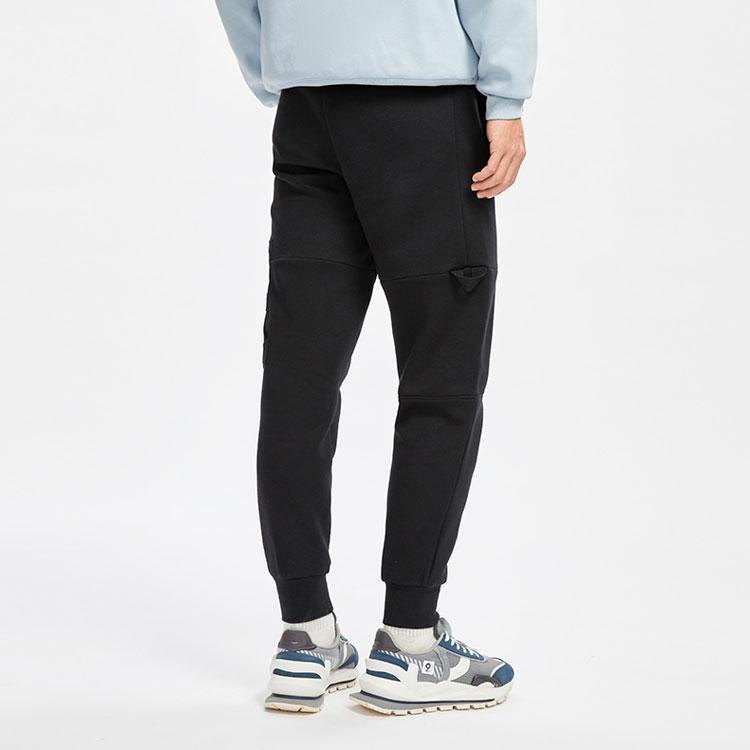 Li Ning Badfive Sports Basketball Series Solid Color Elastic Cuff Knitted Sports Pants Men Bottoms Black AKLR399-2