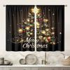 Christmas Tree Blackout Curtains 2pcs   Merry Print Light Filtering Rod Pocket Fade Resistant Machine Washable for Home Decor