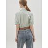 Cc Collect. Lace Trimming Stripe Blouse C262msc042