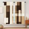 2PCS Digital Printed Curtains with Warm Brown Plaid Design, Stylish Window Drapes for Living Room Bedroom Home Decoration