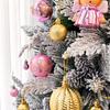 72-Piece Christmas Tree Decorations Set: Houses, Gift Boxes, Snowmen, Sleigh, and Painted Plastic Ornaments