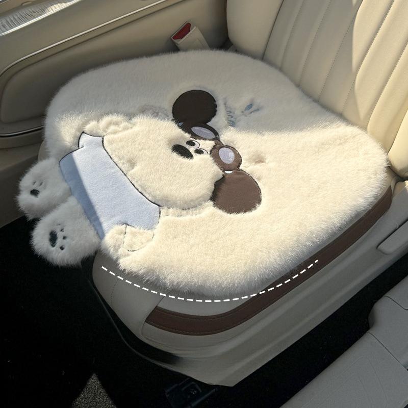 Winter Plush Keep Warm Car Seat Cushion Cartoon Car Seat Accessories Universal Soft Cushion Car Seat Cover Interior Decoration