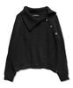 Damiswi Oblique Collar Cross Button Knit_Black