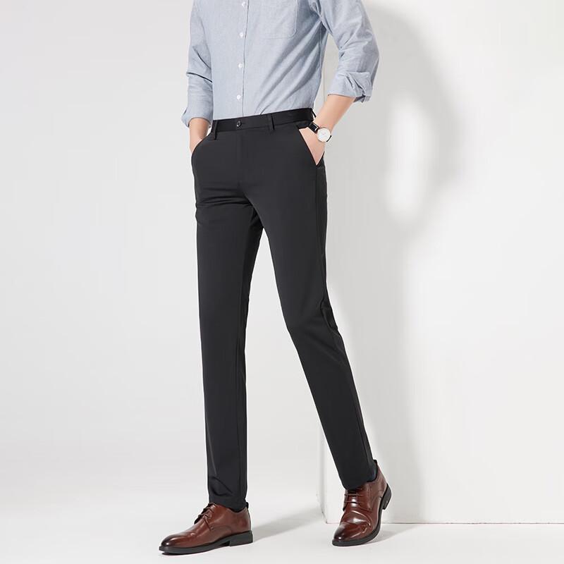 Fengxun Men's Business Casual Straight-Leg Pants