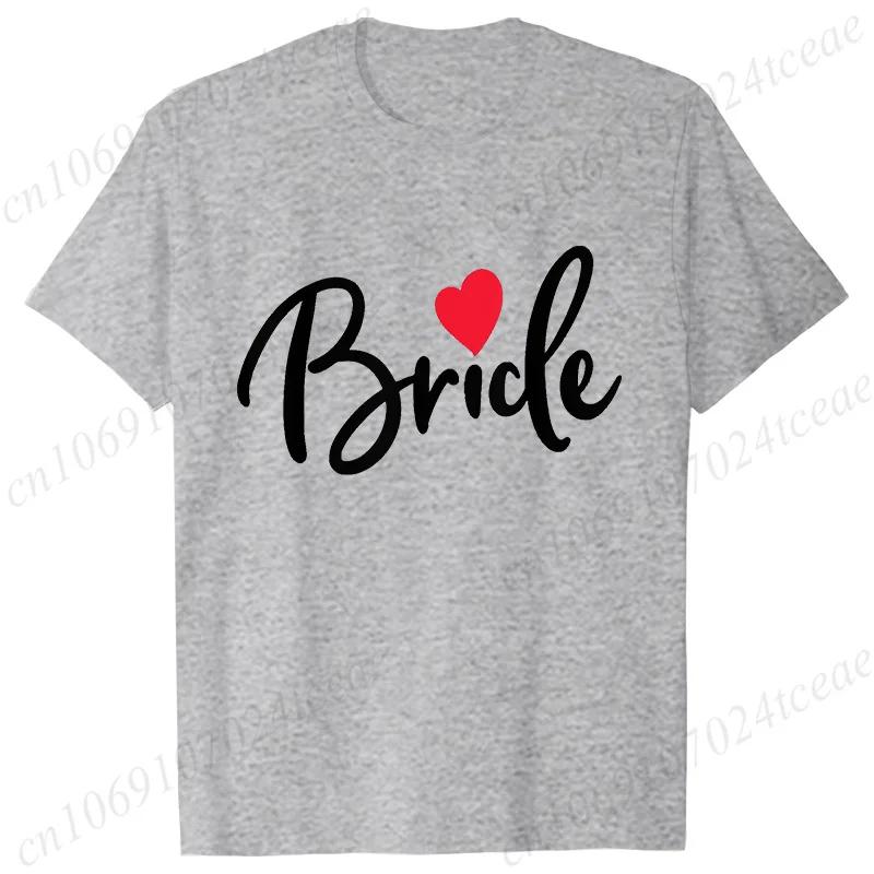 Team Bride Squad T-shirt Bridal Wedding Tops Bachelorette Farewell Party Tees Women EVJF Blouses Bridesmaid Aesthetic Clothing