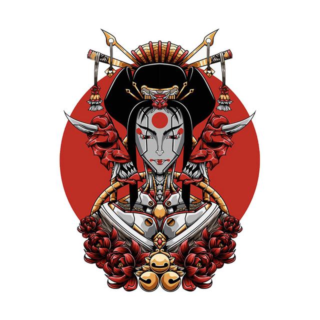 

J550 # для гейши-самурая, наклейка на автомобиль, виниловая наклейка, водонепроницаемые декоративные наклейки для автомобиля G-15cm-Longest Side