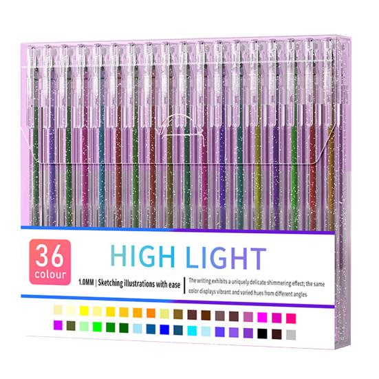 Glitter Gel Pen Set Smooth Writing Colored Drawing Pens Portable Journaling Crafting Doodling Glitter Pens for Adults School Supplies