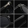 Retro Double Bridges Square Women Sunglasses Shades UV400 Fashion Men Trending Rivets Gradient Sun Glasses