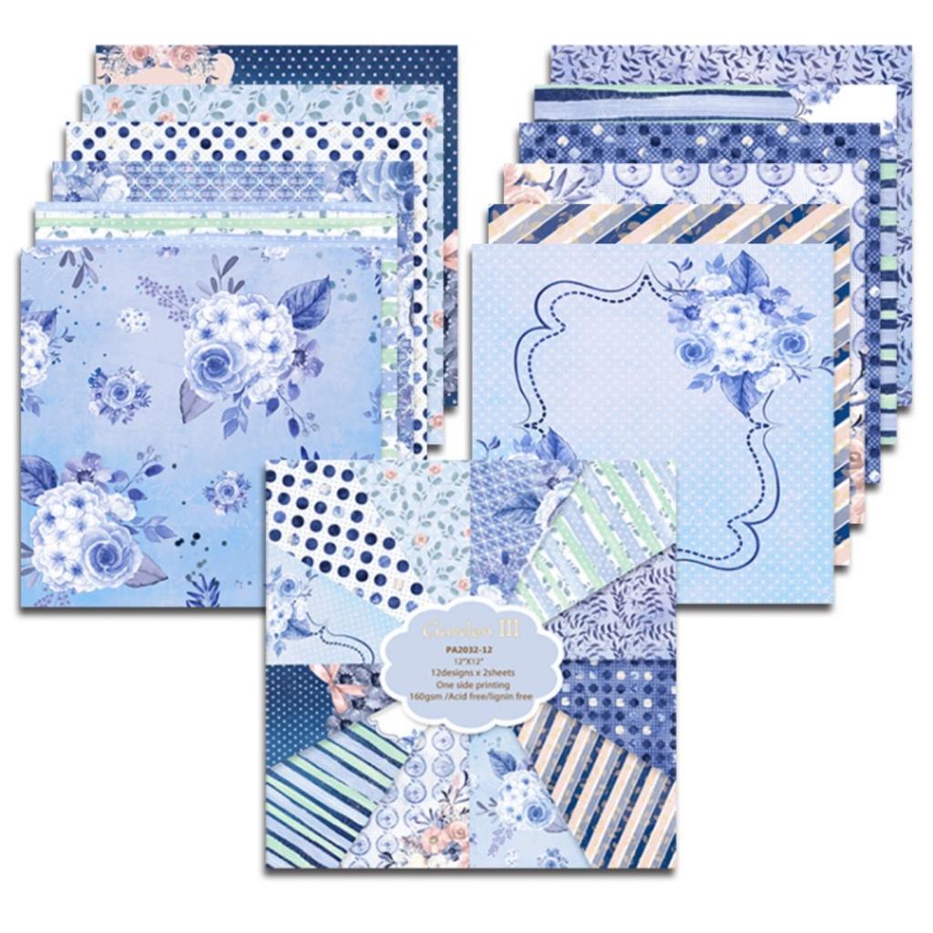 1PC 24 Sheets Cardstock Paper Pad 12"*12" Inches Cardmaking Paper Themed Single-sided Patterns Scrapbook Paper Printing Decorative Paper Craft Paper