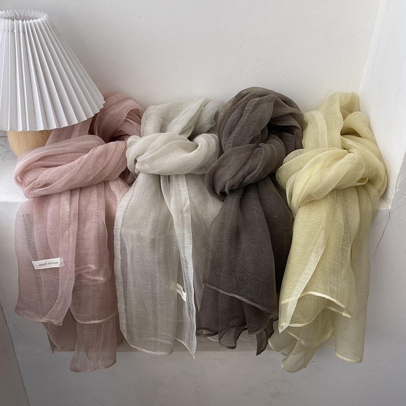 Vreovor Elegant And Comfortable Mesh Thin Scarf Sunscreen Travel Shawl Dual-Purpose Women'S Spring Summer Autumn Yarn High-End