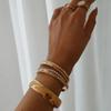 18K Gold & Zircon Women's Titanium Steel Bangle Bracelet - Versatile and Fashionable Jewelry