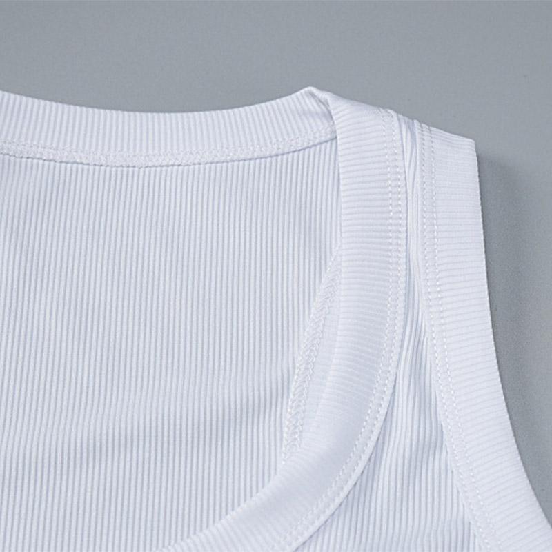 Ribbed Square Neck White Sexy Slim Y2K Crop Tank Top Summer Women Goth Clothes Streetwear Vacation Casual Wholesale